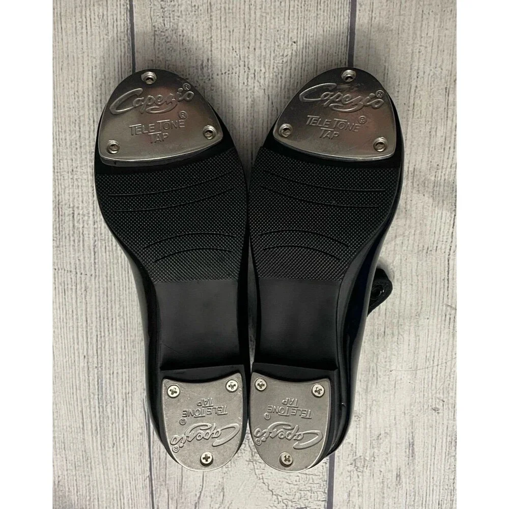 Black Capezio Girl Toddler Tap Dance Dancing Shoes, Size Youth 13.5 Wide